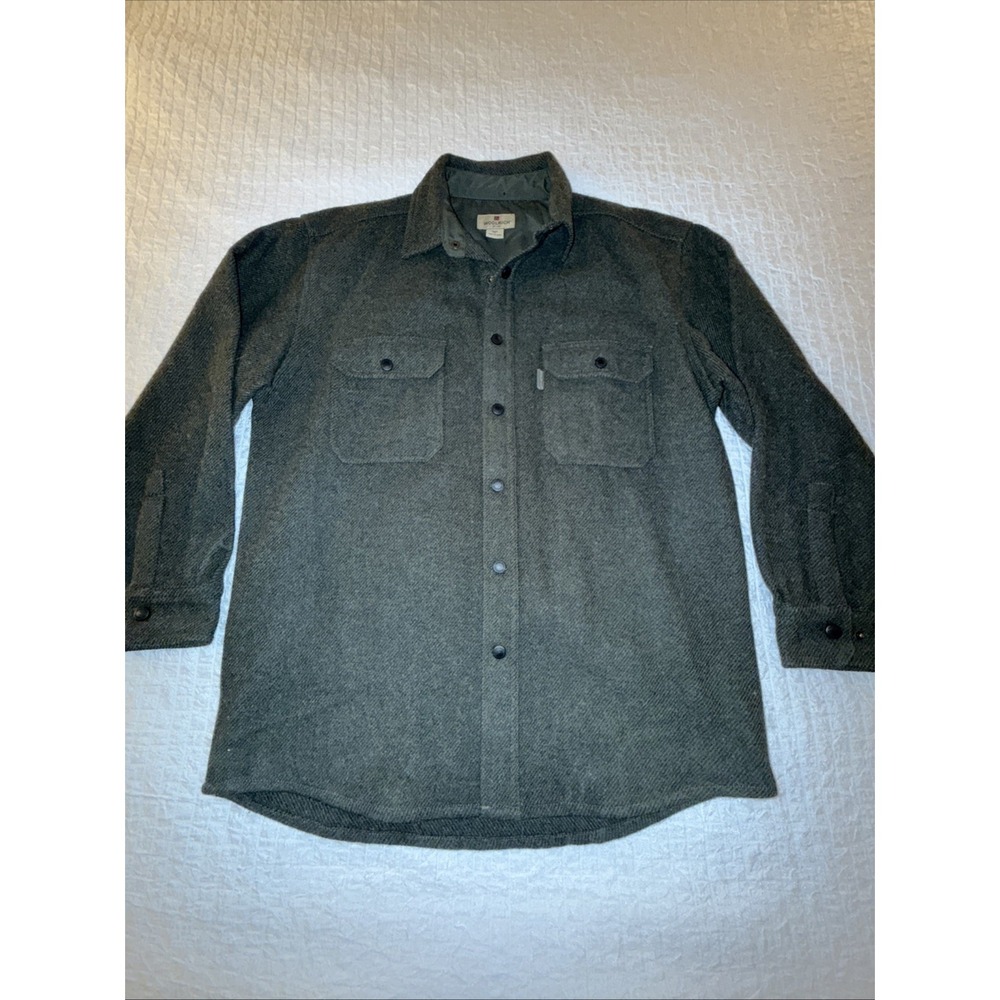 WOOLRICH Wool Mix Barley 6039 Whipcord Mackinaw Outdoors Snap Shirt/Jacket Sz M